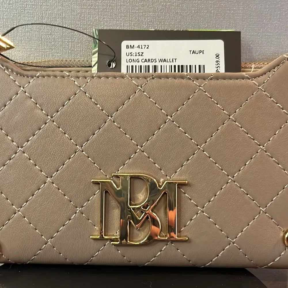 BADGLEY MISCHKA TAUPE LONG CARDS WALLET NWT